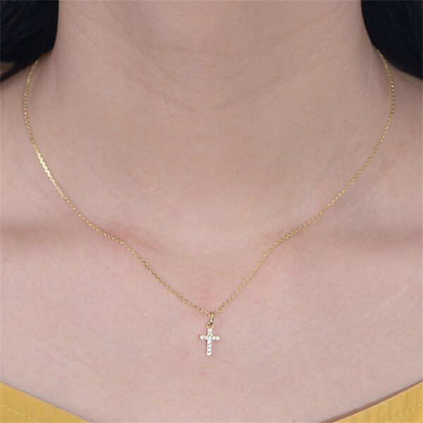 925 Silver Cubic Zirconia Cross Necklace