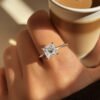 925 Silver 1ct 2ct Princess Cut Moissanite Ring