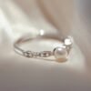 925 Silver Freshwater Pearl Adjustable Ring