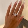 925 Sterling Silver 5ct Oval Cut Moissanite Ring