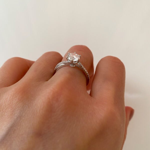 925 Sterling Silver 1ct Moissanite Ring