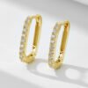 925 Silver Square Hoop Cubic Zirconia Earrings