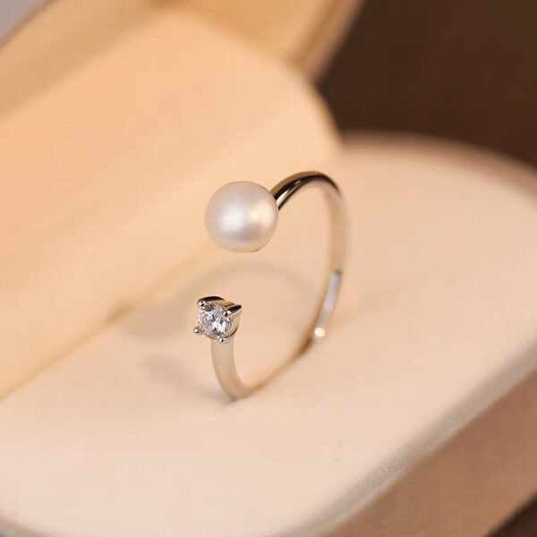 925 Silver Freshwater Pearl Adjustable Ring