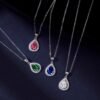 925 Silver Classic Pear Pendant Necklace