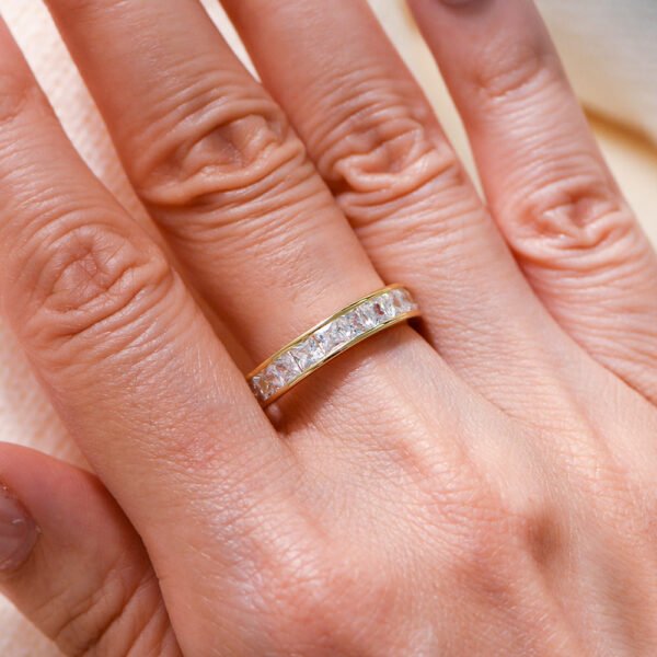 925 Silver Square Cubic Zirconia Ring