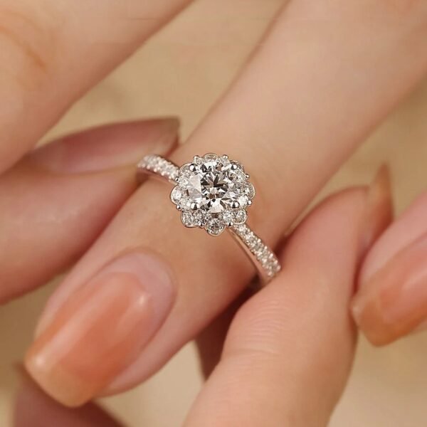 925 Sterling Silver 1ct Moissanite Ring