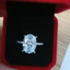 925 Sterling Silver 5ct Oval Cut Moissanite Ring
