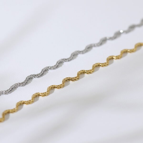 Stainless Steel Wave Choker Necklace