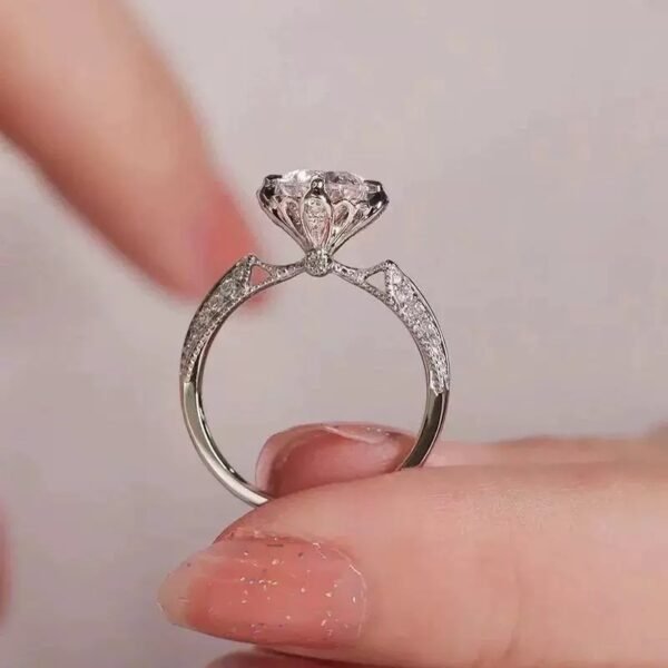 925 Sterling Silver 1ct Moissanite Ring