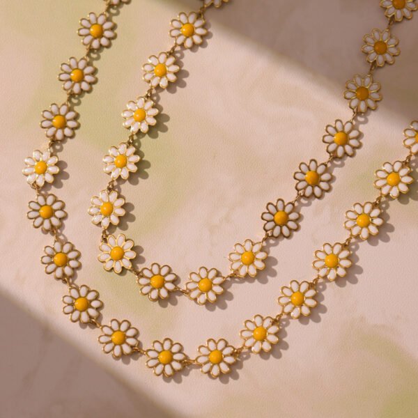 Stainless Steel Interlocking Double Rings Necklace