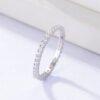 925 Silver 2mm 5A Zircon Dainty Ring