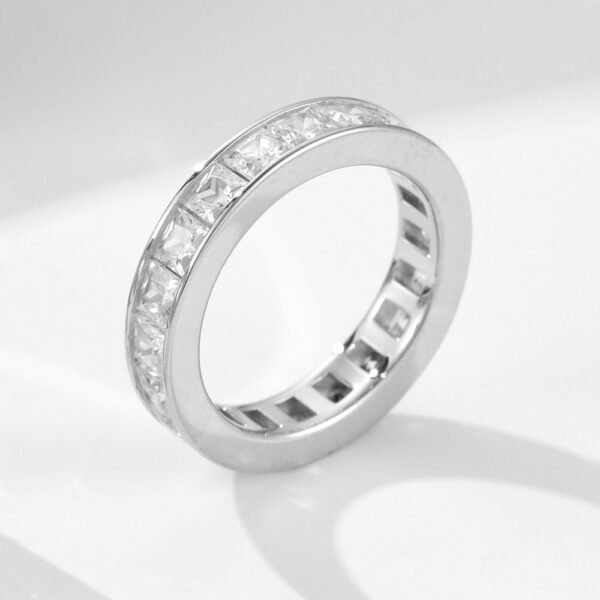 925 Silver Square Cubic Zirconia Ring