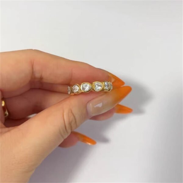 Stainless Steel Heart Round Teardrop Square CZ Ring