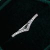 925 Silver Moissanite V Shaped Ring