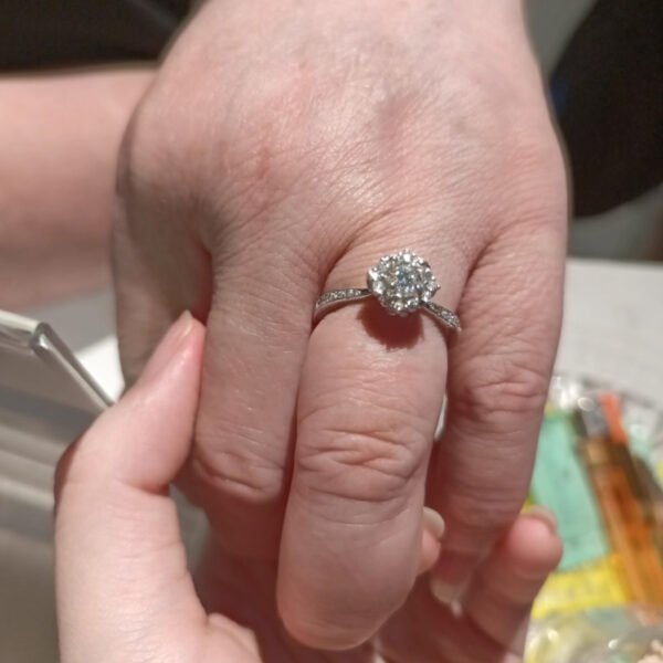 925 Sterling Silver 0.5ct Moissanite Ring