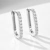 925 Silver Square Hoop Cubic Zirconia Earrings