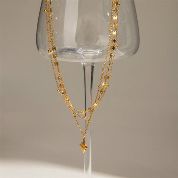 Stainless Steel Star of David Layered Necklace