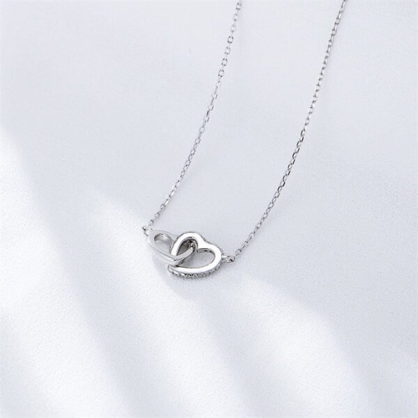 925 Silver Interlocking Hearts Necklace