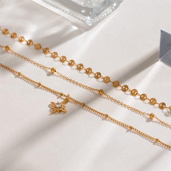 Stainless Steel Star of David Layered Necklace