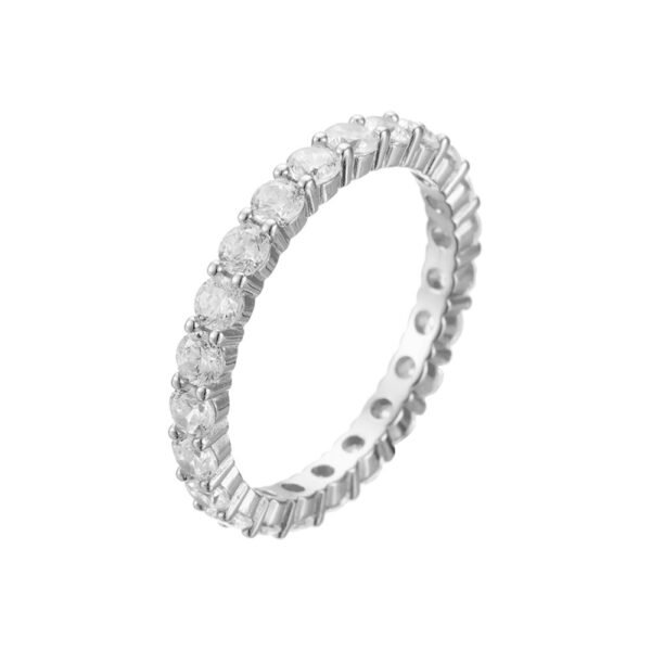 925 Silver Crushed Ice Cut Cubic Zirconia Ring Set