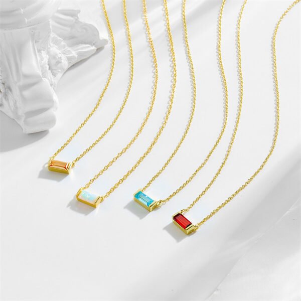 925 Silver Cubic Zirconia Birthstone Necklace