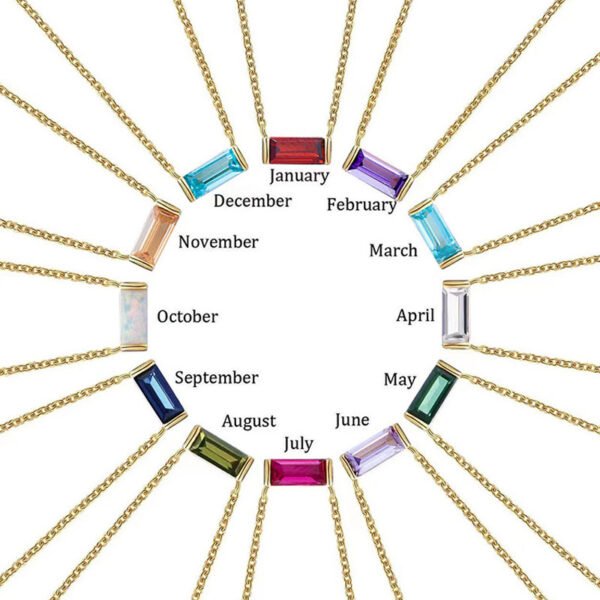 925 Silver Cubic Zirconia Birthstone Necklace