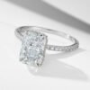 925 Silver Crushed Ice Cut Cubic Zirconia Engagement Ring Set