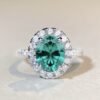 925 Silver Imitation Paraiba Tourmaline Ring