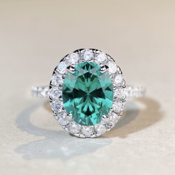 925 Silver Imitation Paraiba Tourmaline Ring