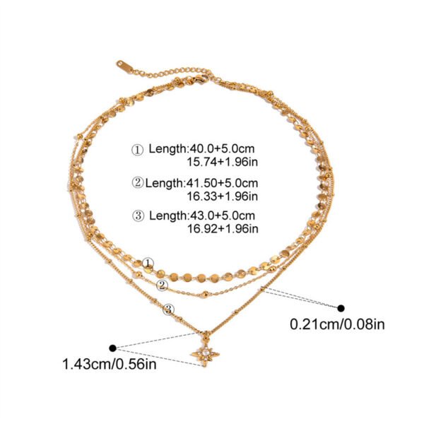 Stainless Steel Star of David Layered Necklace