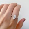 925 Silver 2ct Marquise Moissanite Solitaire Ring