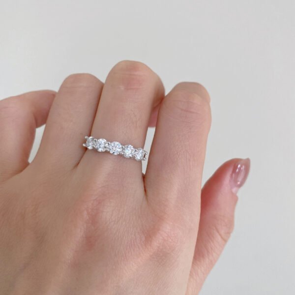 Moissanite 5 Stone Ring
