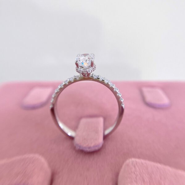 925 Silver 1/2/3ct Oval Cut Moissanite Half Eternity Ring