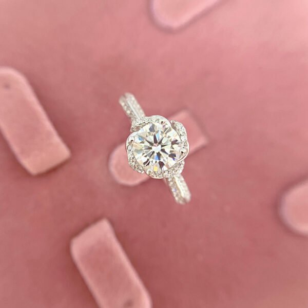 925 Silver 1ct 2ct Moissanite Engagement Ring