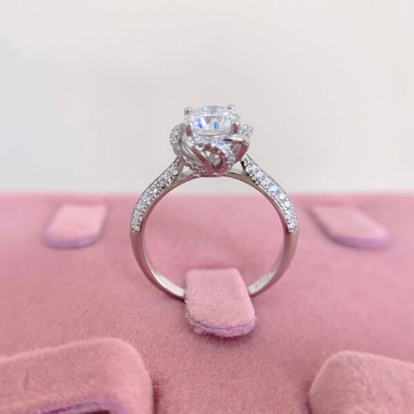 925 Silver 1ct 2ct Moissanite Engagement Ring