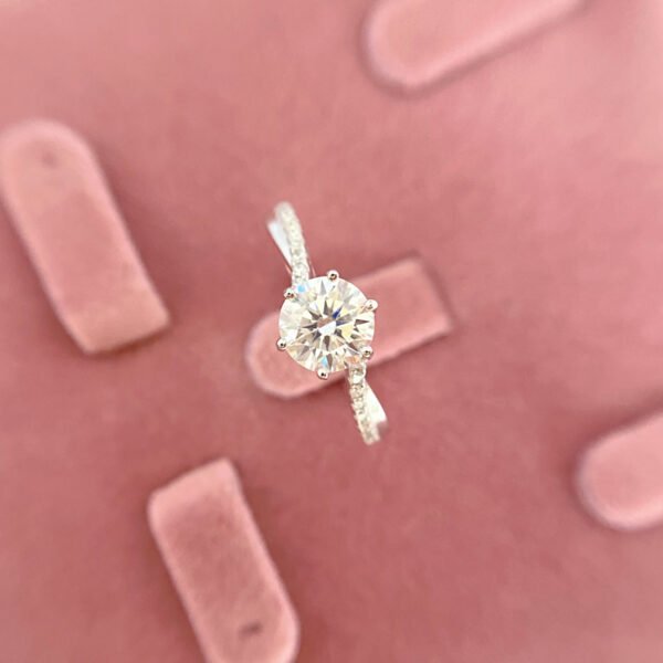 925 Sterling Silver 1ct Moissanite Ring