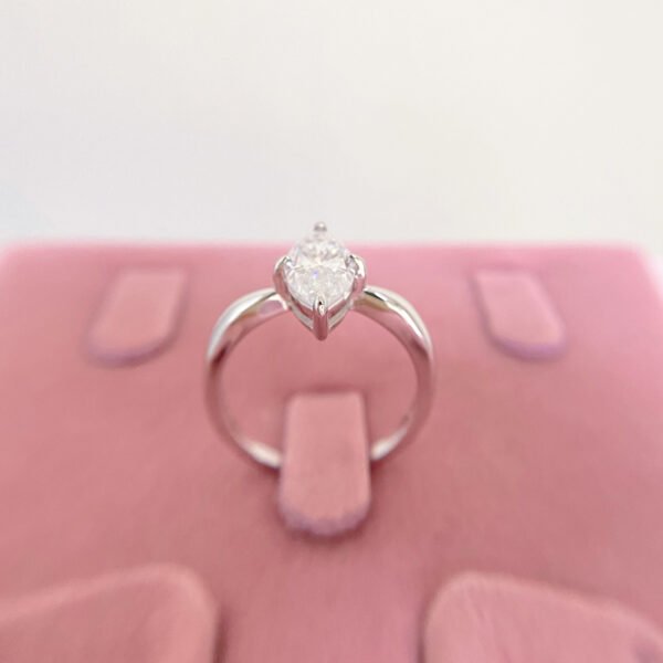 925 Silver 2ct Marquise Moissanite Solitaire Ring