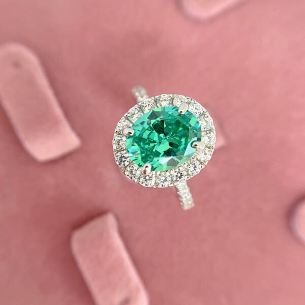925 Silver Imitation Paraiba Tourmaline Ring