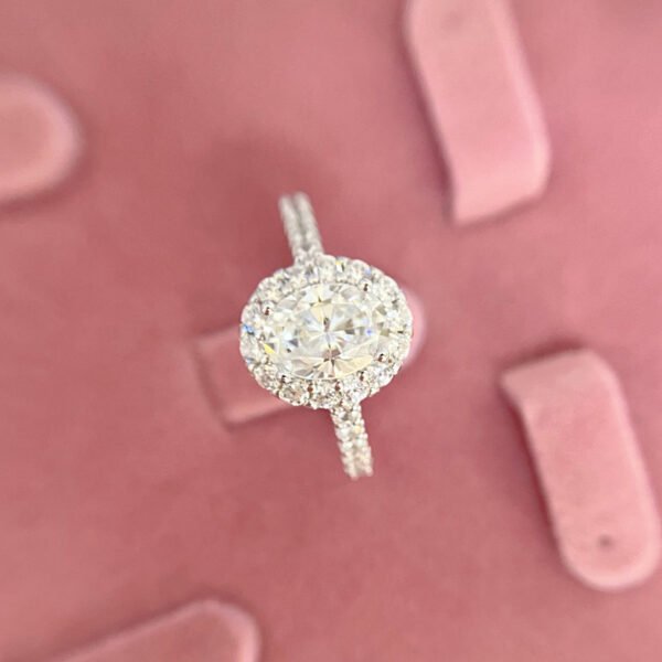 925 Sterling Silver 1.5ct Oval Cut Moissanite Eternity Ring