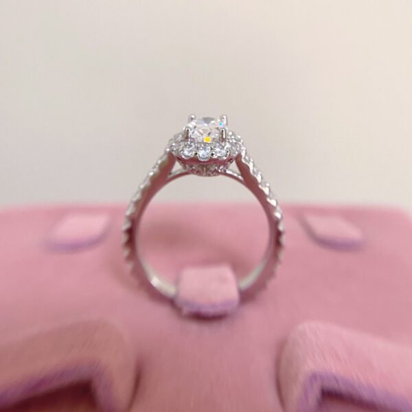 925 Sterling Silver 1.5ct Oval Cut Moissanite Eternity Ring