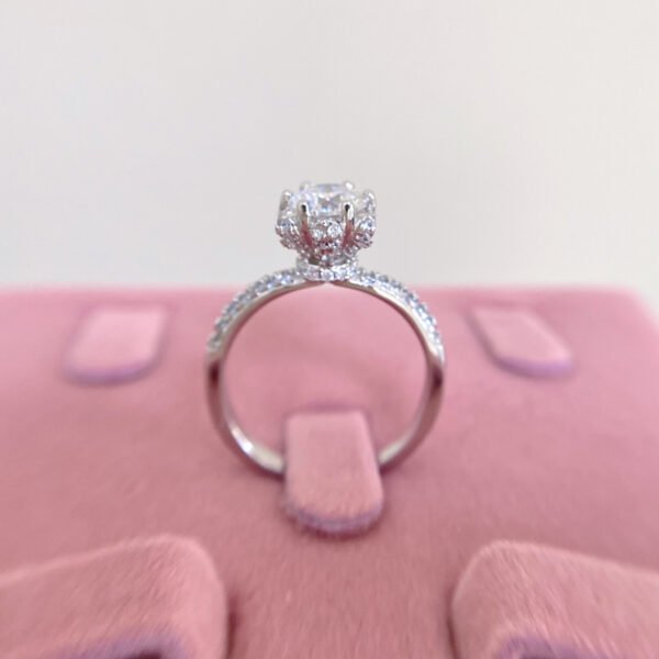 925 Sterling Silver 1ct 2ct Moissanite Engagement Ring