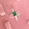 925 Sterling Silver Emerald Dainty Ring