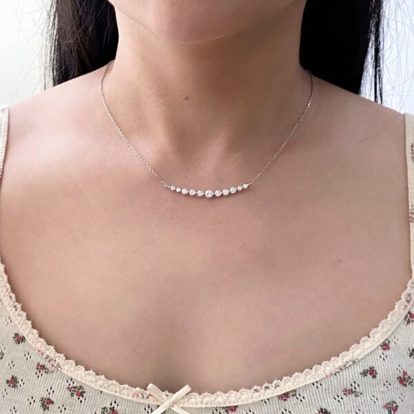 925 Silver Emerald Cut Moissanite Necklace