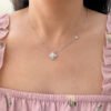 925 Silver Four-leaf Clover Cubic Zirconia Necklace
