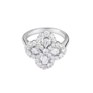 925 Sterling Silver Four Leaf Clover Ring