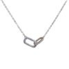 925 Silver Interlocked Double Square Ring Necklace