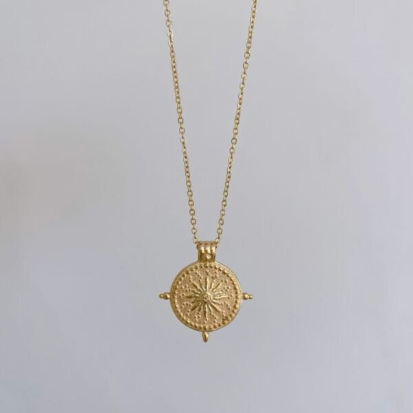 Stainless Steel Sun Pendant Necklace