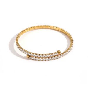 Stainless Steel Tennis Bangle Bracelet