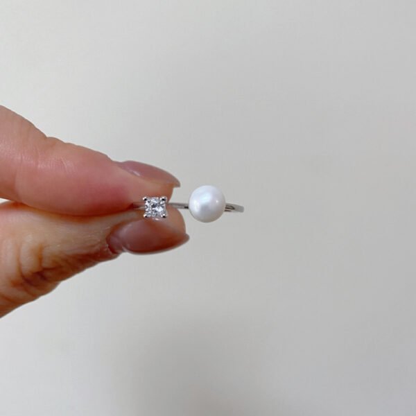 925 Silver Freshwater Pearl Adjustable Ring