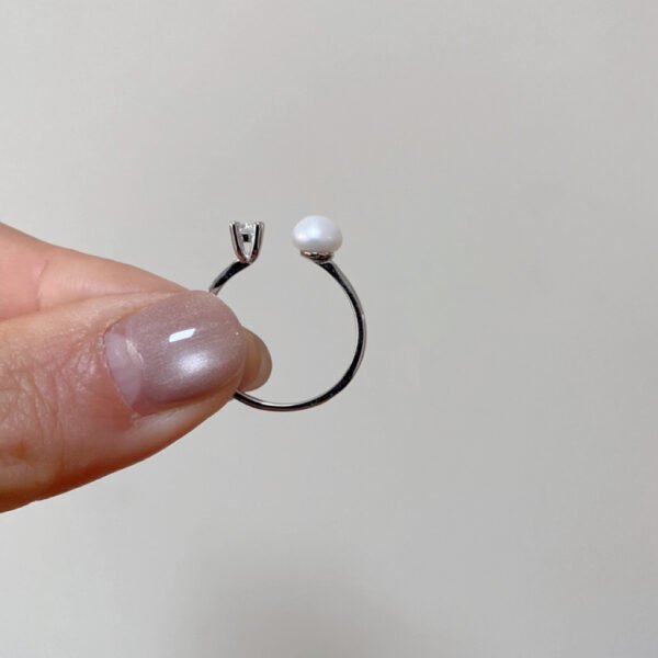 925 Silver Freshwater Pearl Adjustable Ring